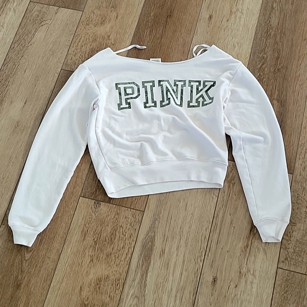 Cropped off the shoulder white shirt